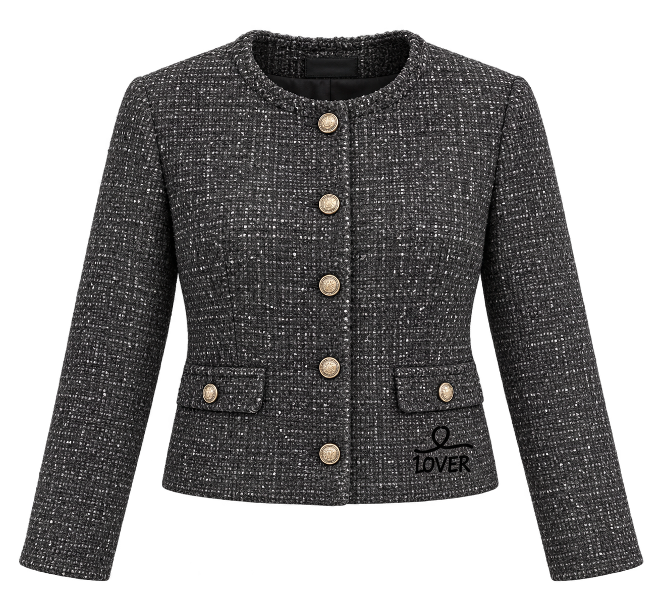 1OVER Women's Tweed Jacket — Charcoal