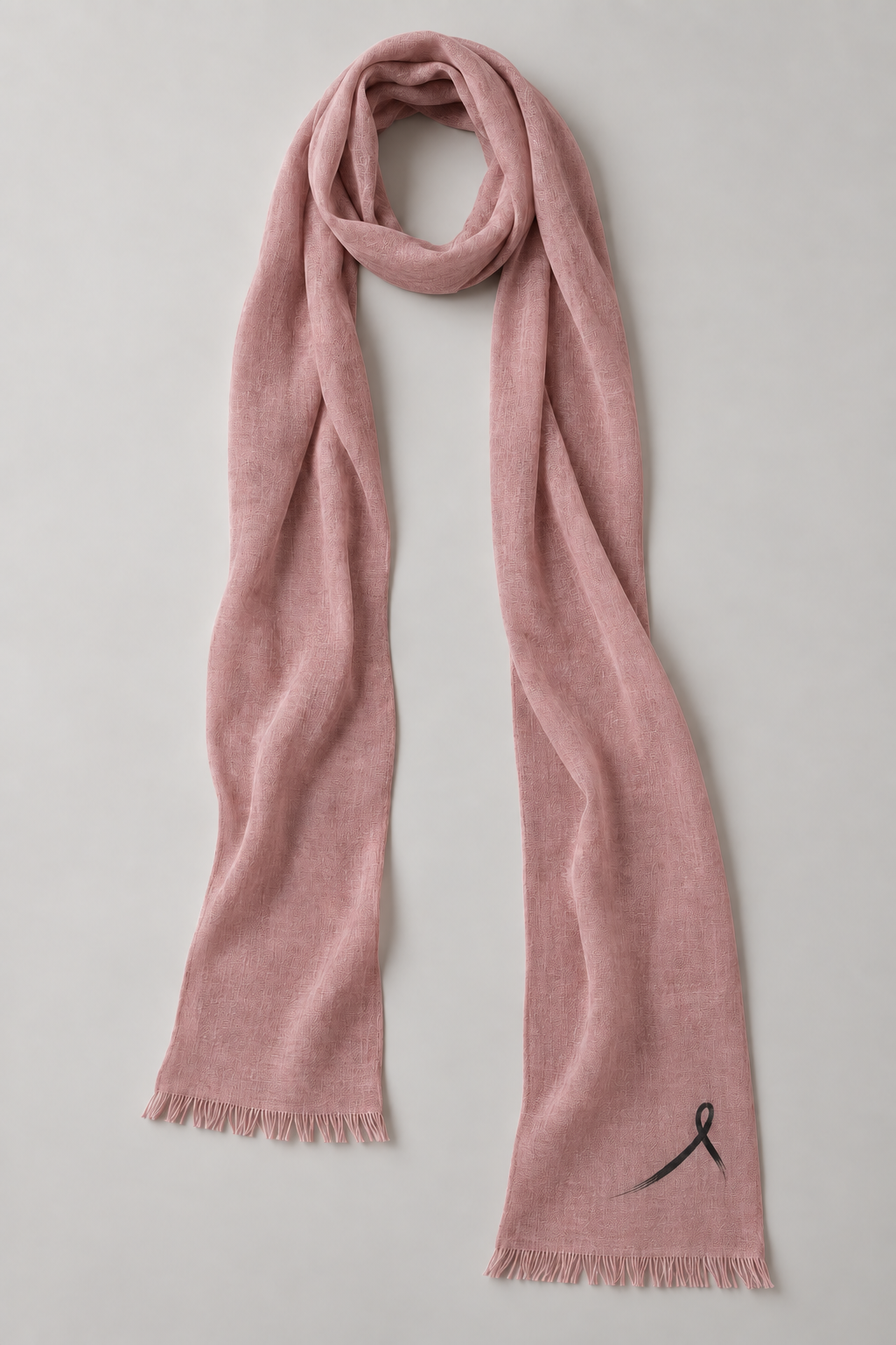 1OVER Ribbon Skinny Scarf — Dusty Rose
