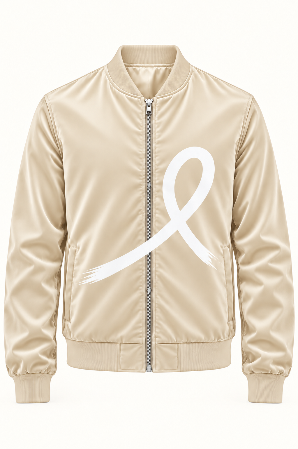 1OVER Ribbon Bomber Jacket — Cream