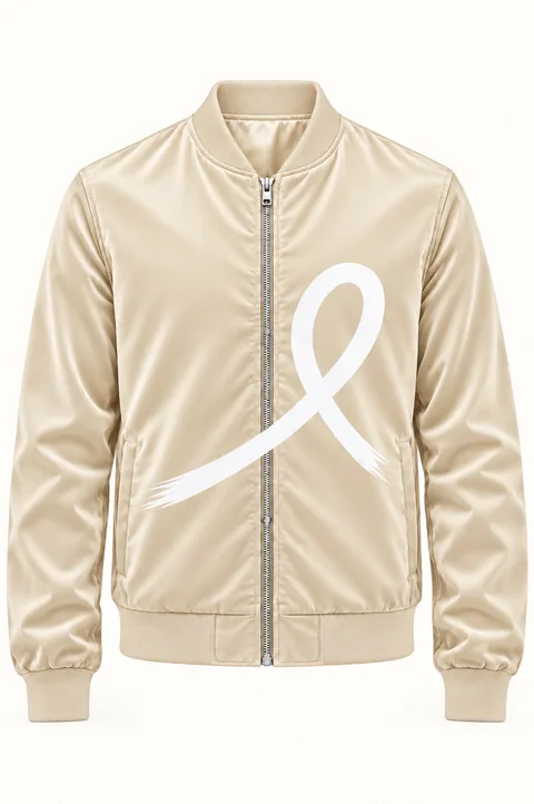 1OVER Ribbon Bomber Jacket — Cream