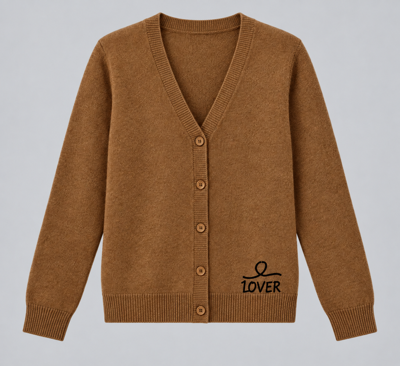 1OVER V-Neck Cardigan — Caramel