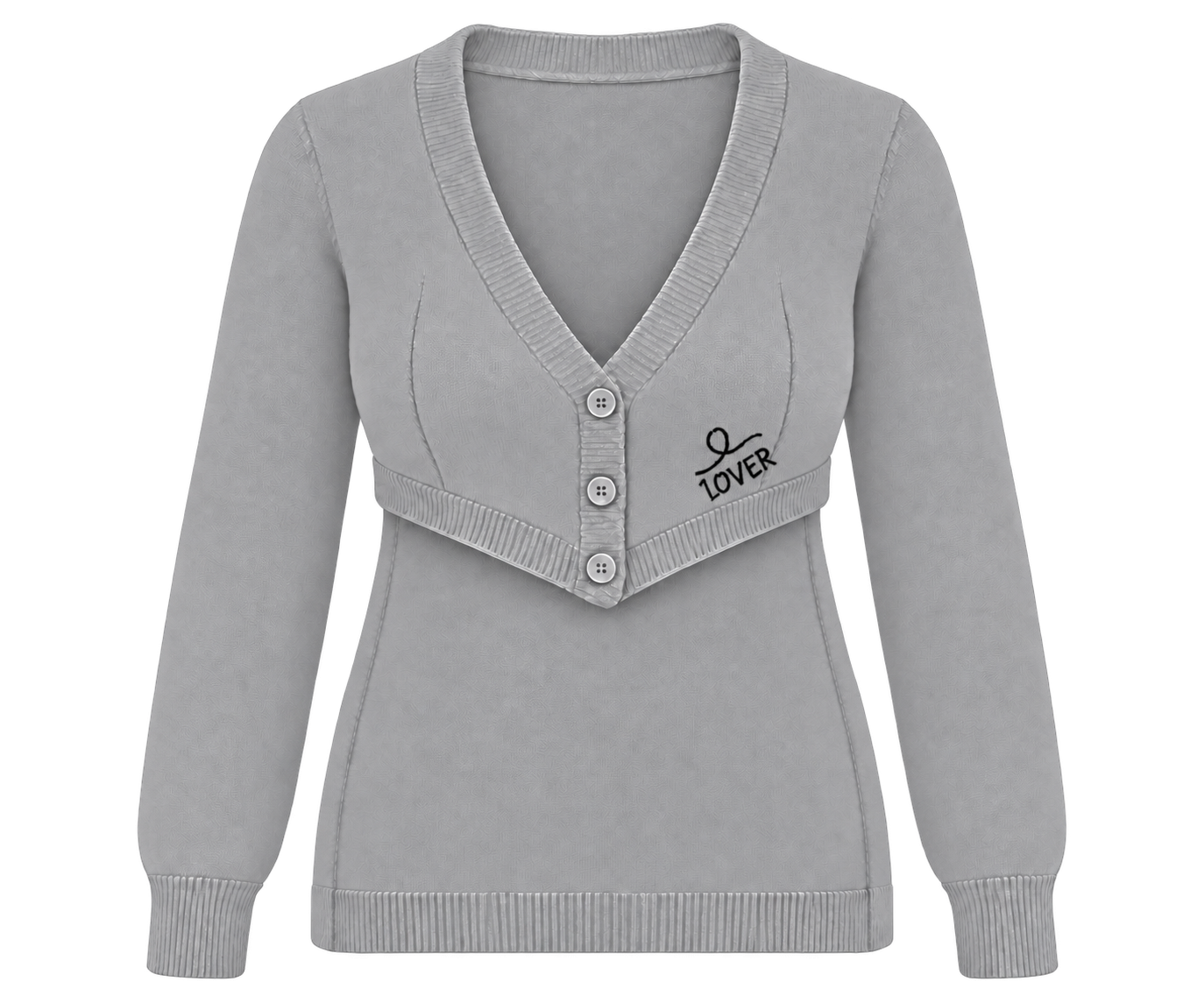 1OVER Longback Cardigan Bra — Silver Gray
