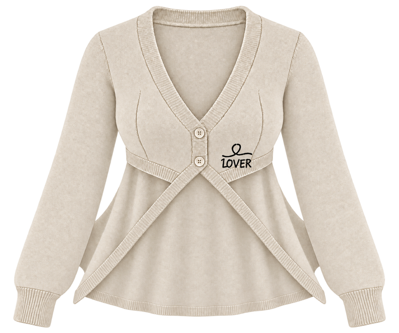 1OVER Longback Cape Knit Cardigan — Oatmeal