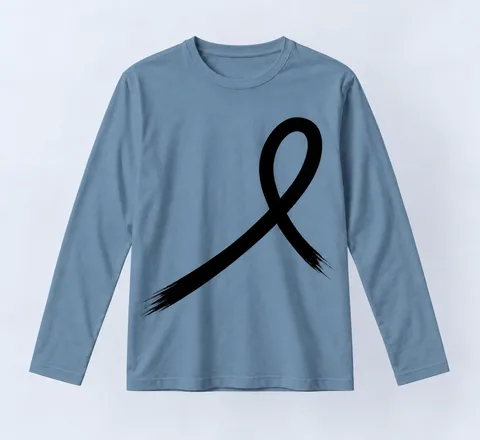 1OVER Ribbon Long Sleeve Tee — Steel Blue