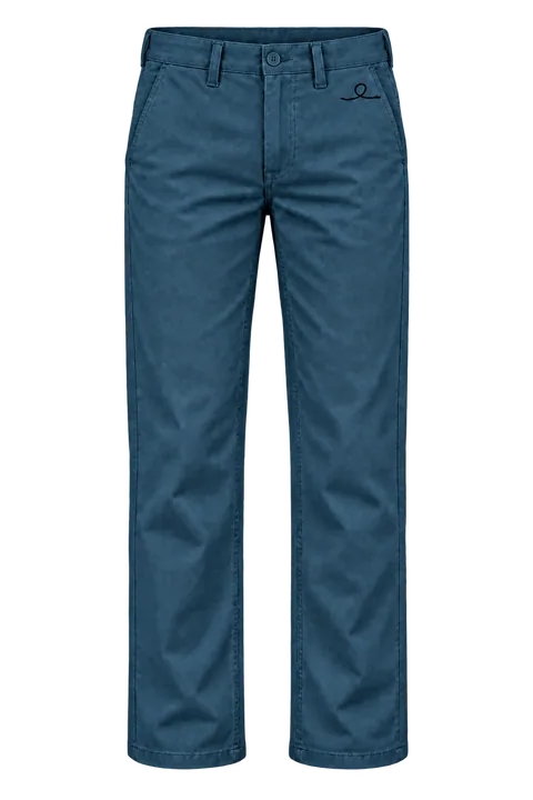 1OVER Ribbon Cotton Chinos — Petrol Blue