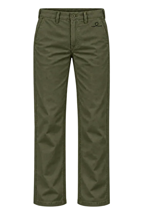 1OVER Ribbon Cotton Chinos — Dark Olive