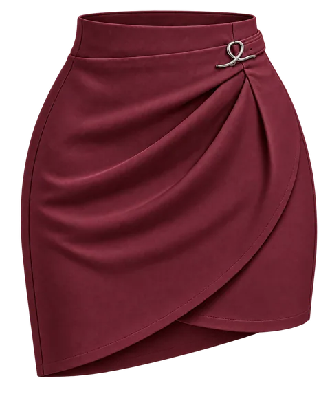 1OVER Wrap Skirt — Burgundy