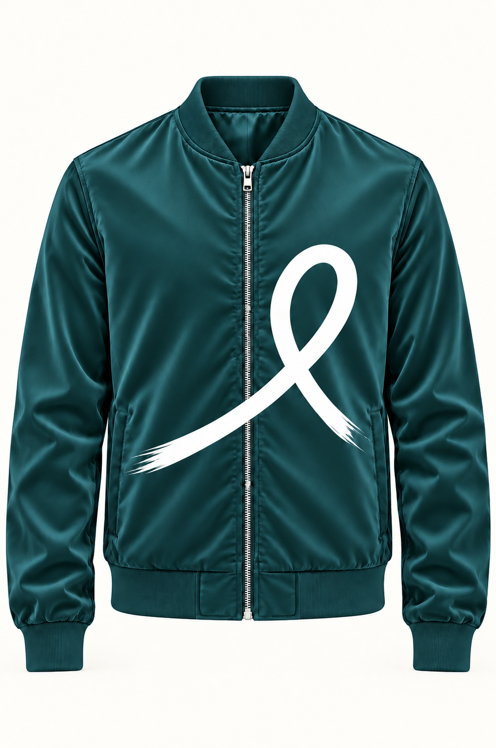 1OVER Ribbon Bomber Jacket — Petrol