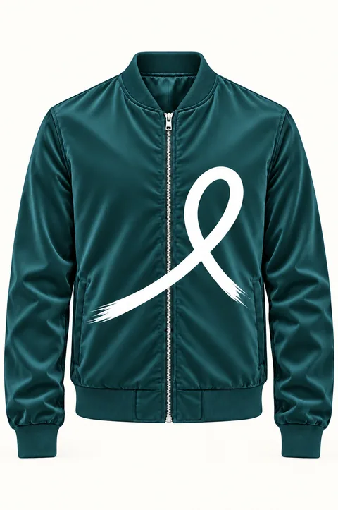 1OVER Ribbon Bomber Jacket — Petrol