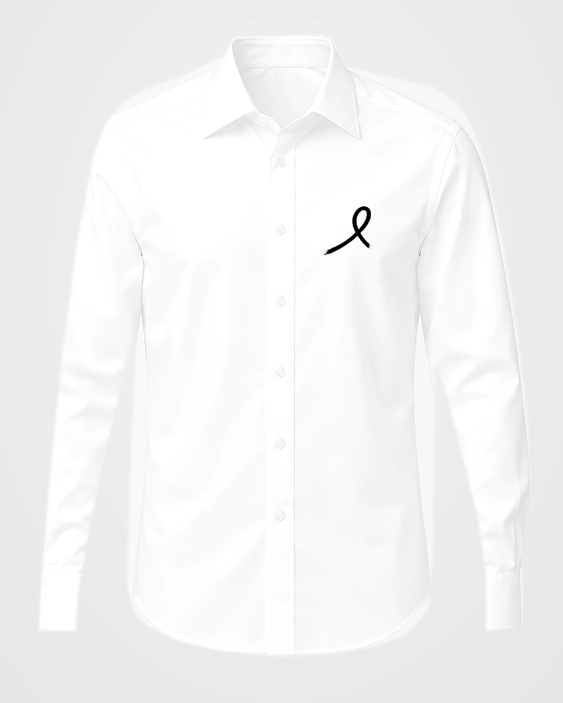 1OVER Ribbon Chest Dress Shirt — White