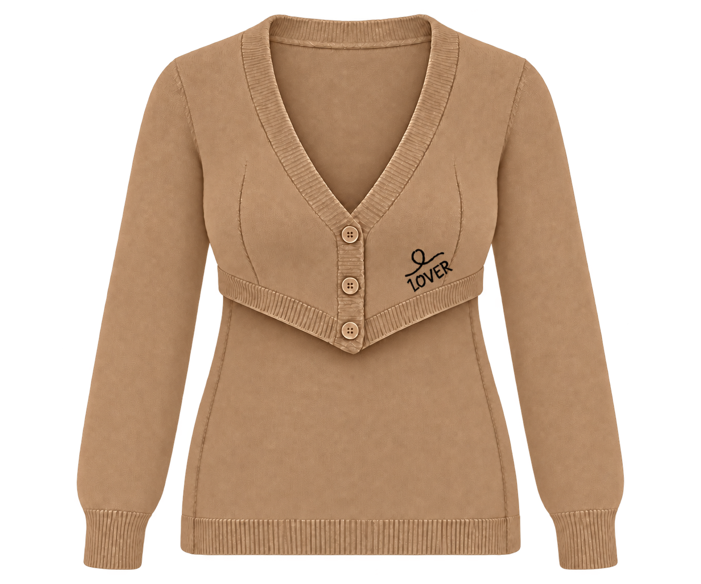 1OVER Longback Cardigan Bra — Camel