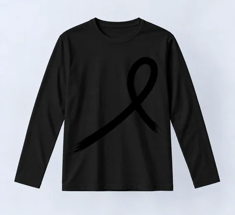 1OVER Ribbon Long Sleeve Tee — Black