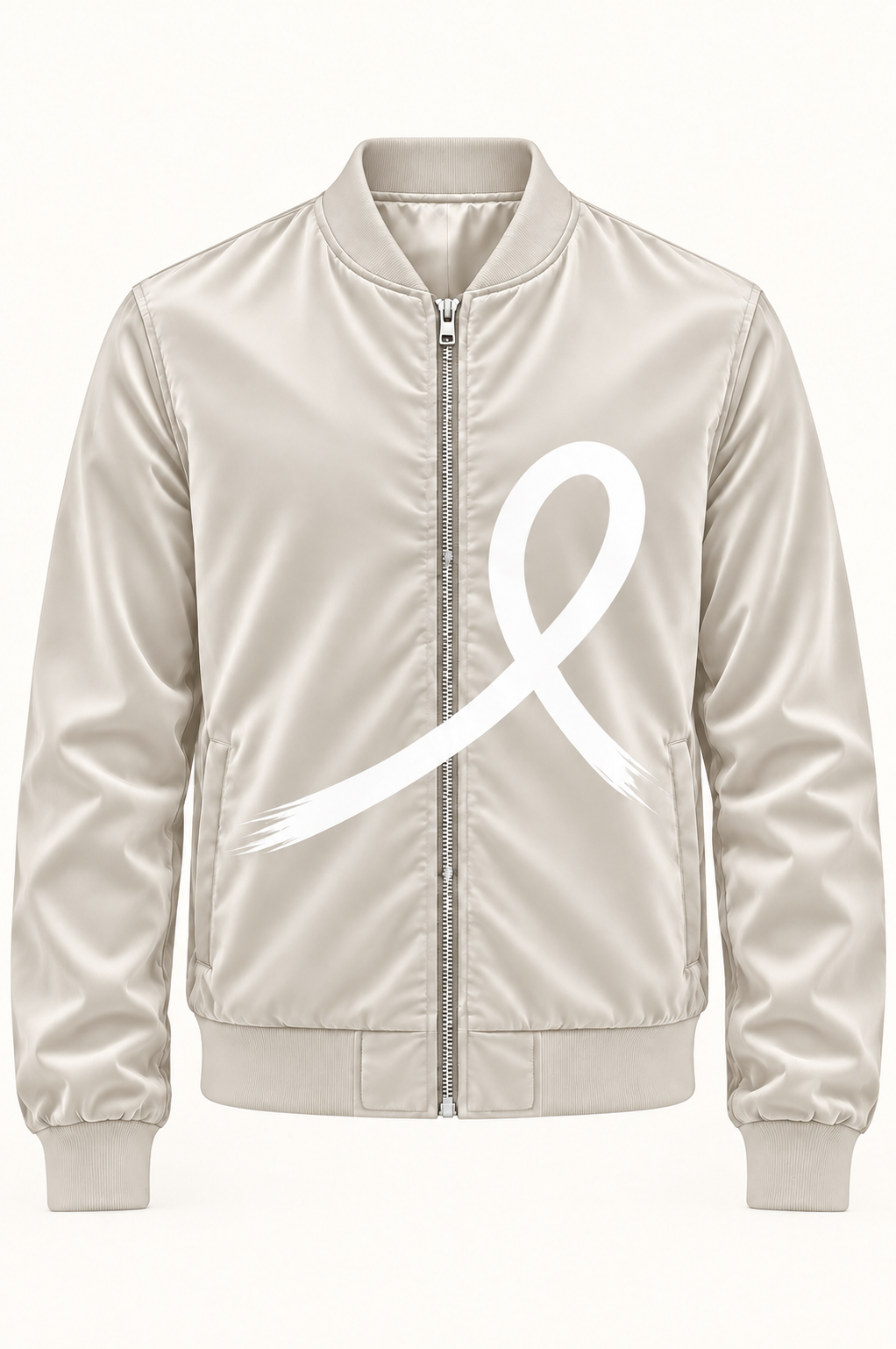 1OVER Ribbon Bomber Jacket — Pearl