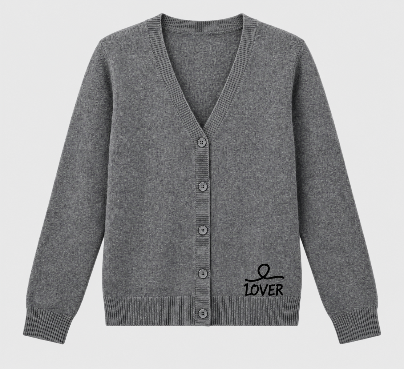 1OVER V-Neck Cardigan — Steel Gray