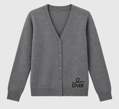 1OVER V-Neck Cardigan — Steel Gray
