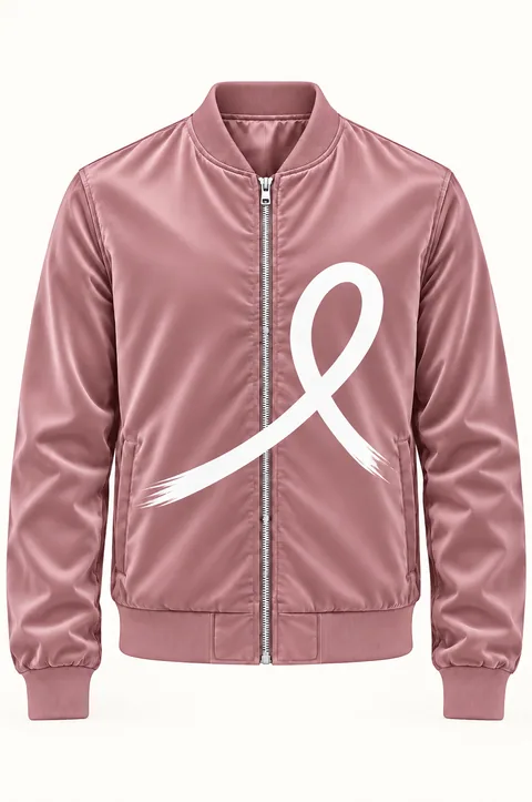 1OVER Ribbon Bomber Jacket — Dusty Rose