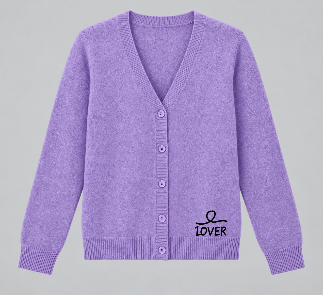 1OVER V-Neck Cardigan — Lavender