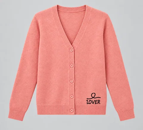 1OVER V-Neck Cardigan — Salmon