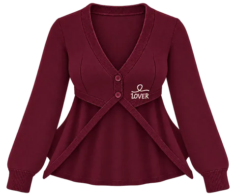 1OVER Longback Cape Knit Cardigan — Wine