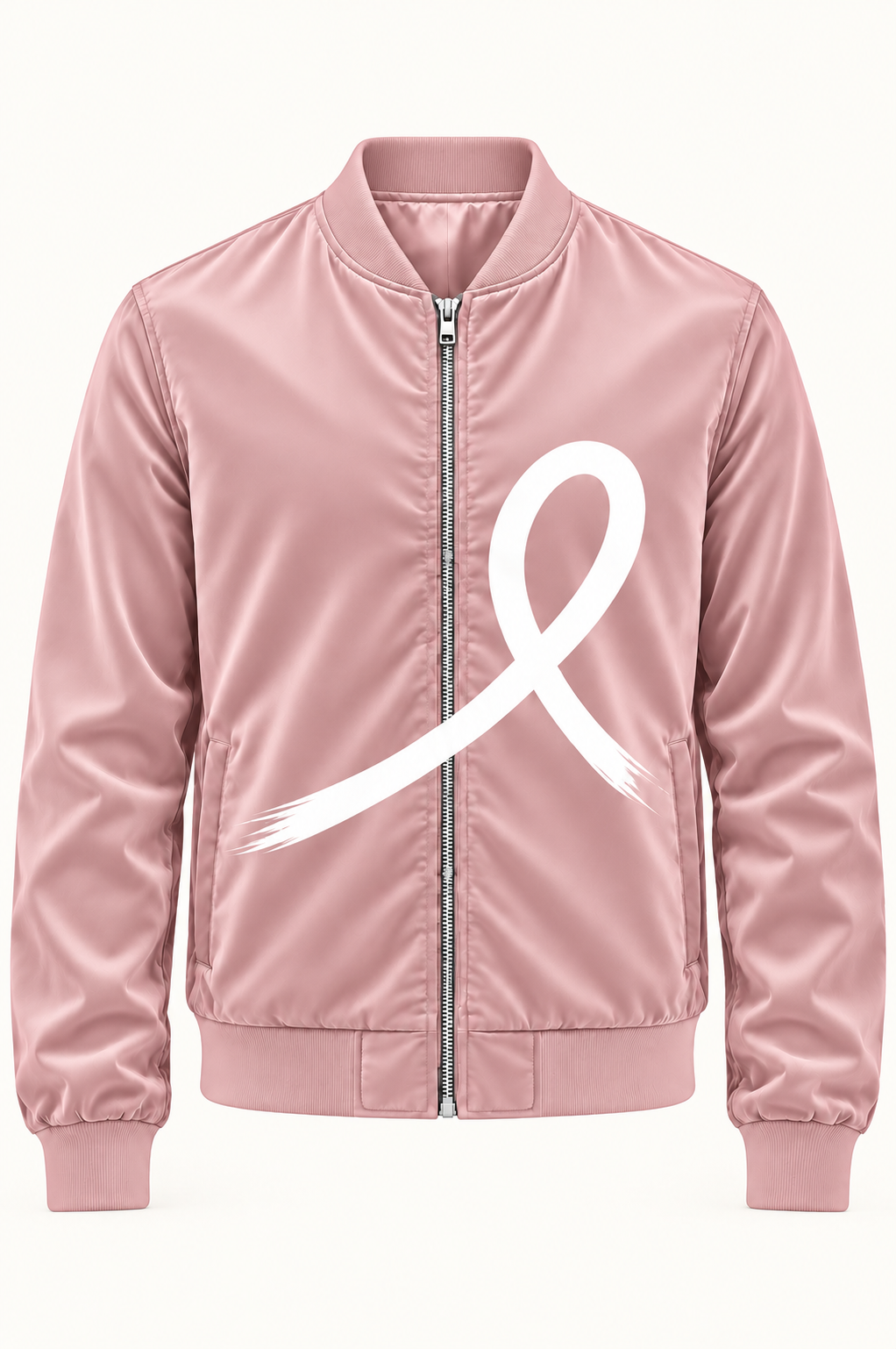 1OVER Ribbon Bomber Jacket — Blush