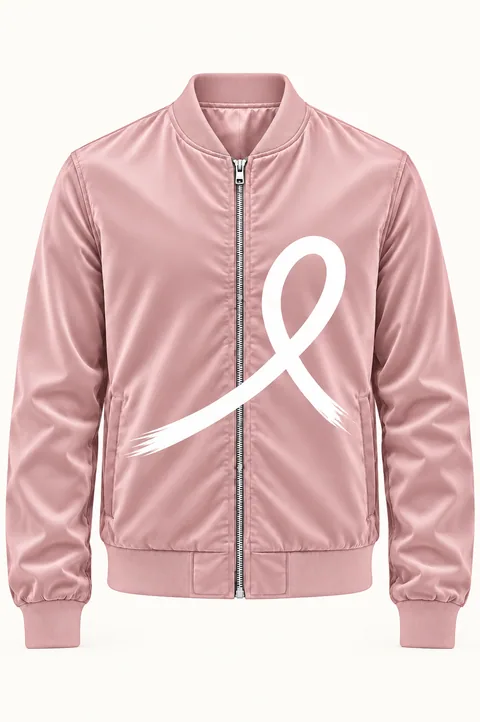 1OVER Ribbon Bomber Jacket — Blush