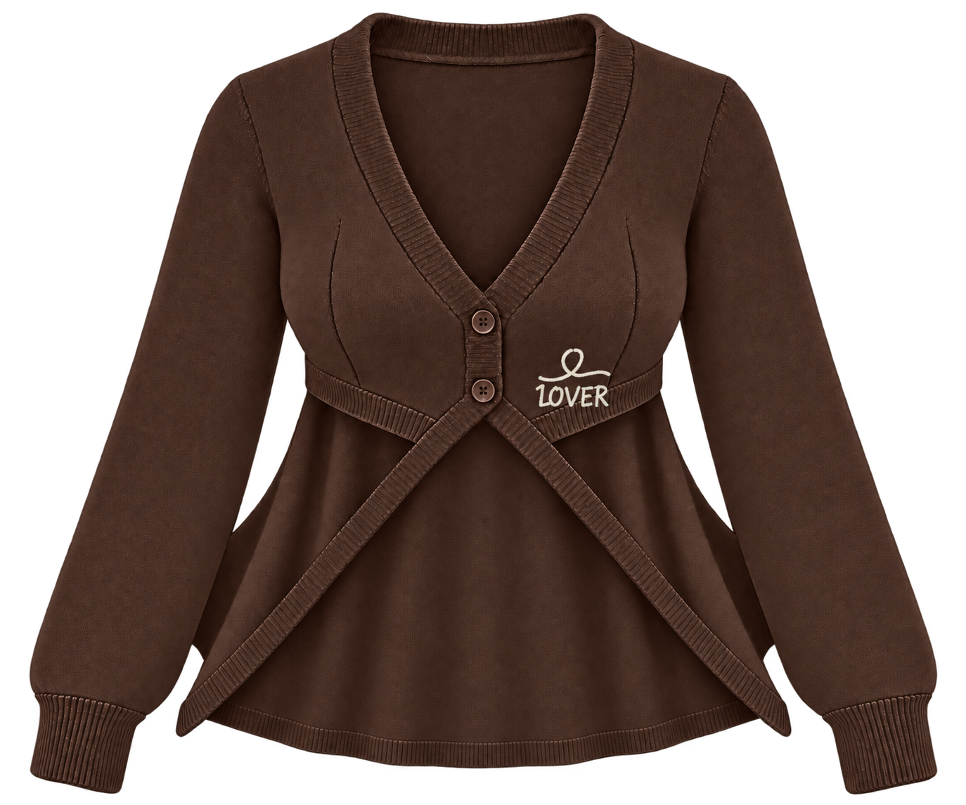 1OVER Longback Cape Knit Cardigan — Chocolate