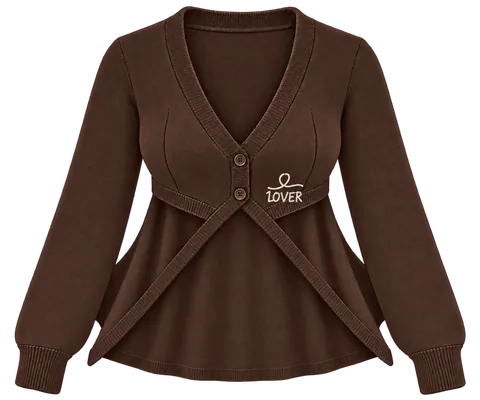 1OVER Longback Cape Knit Cardigan — Chocolate