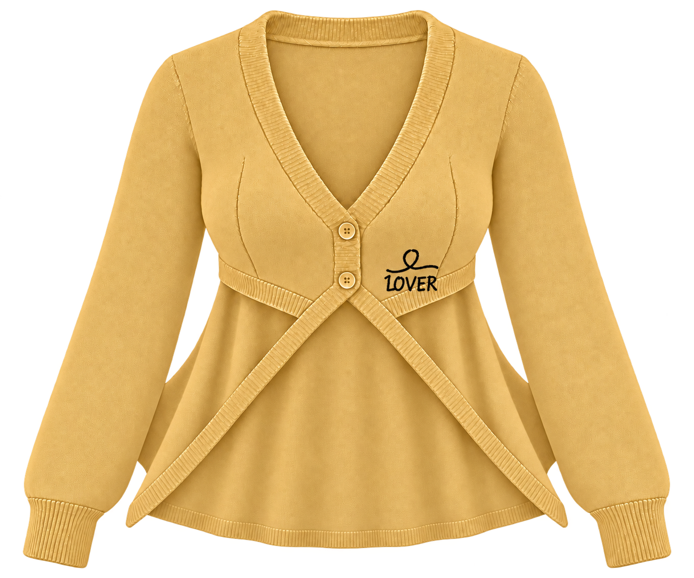 1OVER Longback Cape Knit Cardigan — Honey