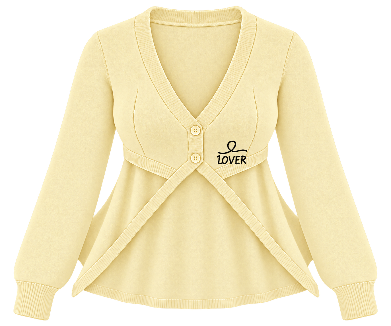 1OVER Longback Cape Knit Cardigan — Butter