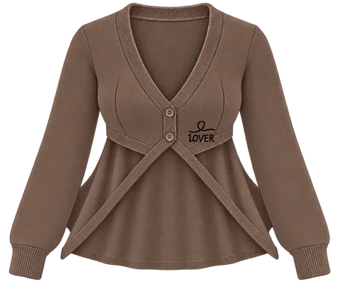 1OVER Longback Cape Knit Cardigan — Mocha
