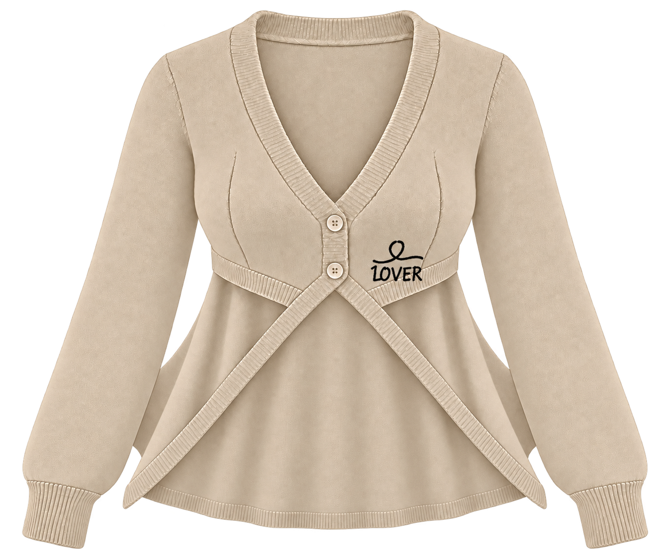 1OVER Longback Cape Knit Cardigan — Sand