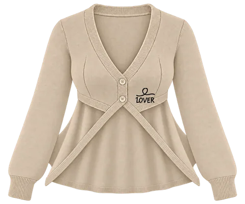 1OVER Longback Cape Knit Cardigan — Sand