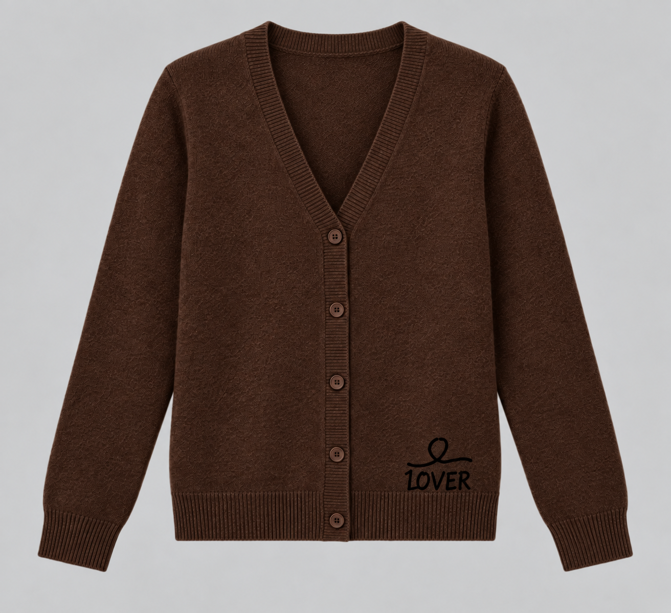 1OVER V-Neck Cardigan — Chocolate