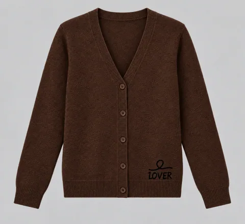 1OVER V-Neck Cardigan — Chocolate