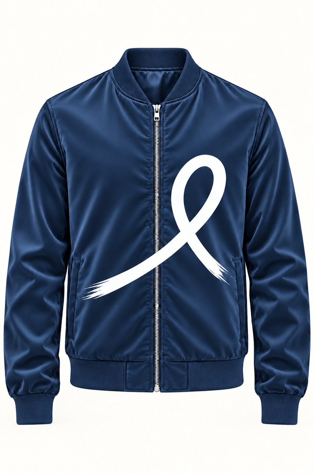 1OVER Ribbon Bomber Jacket — Ink Blue
