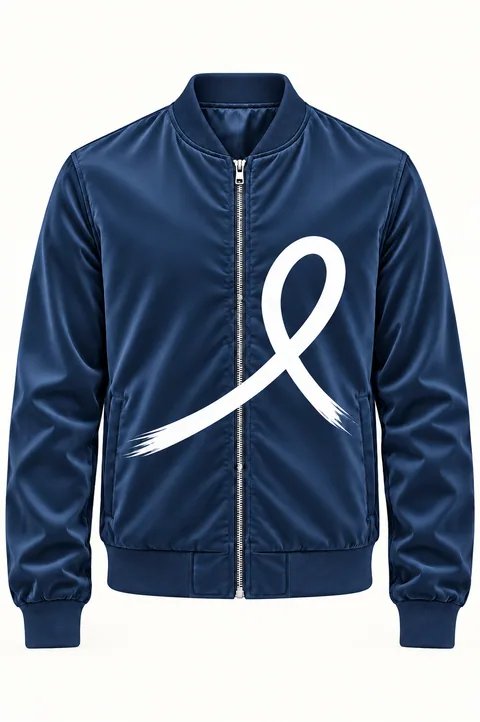 1OVER Ribbon Bomber Jacket — Ink Blue