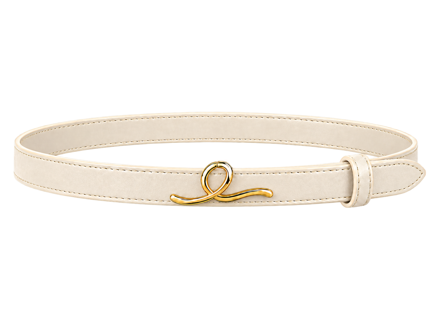 1OVER Ribbon Belt — Ivory & Gold
