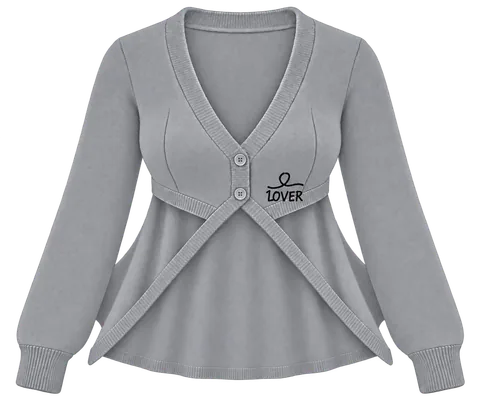 1OVER Longback Cape Knit Cardigan — Silver Gray