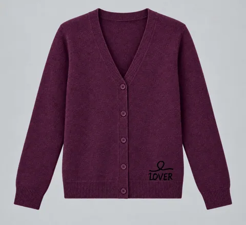 1OVER V-Neck Cardigan — Plum