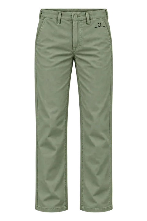 1OVER Ribbon Cotton Chinos — Sage
