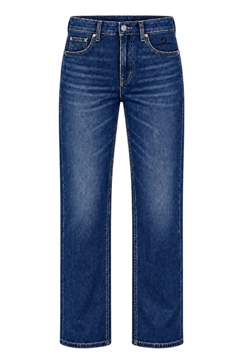 1OVER Ribbon Straight Jeans — Deep Indigo