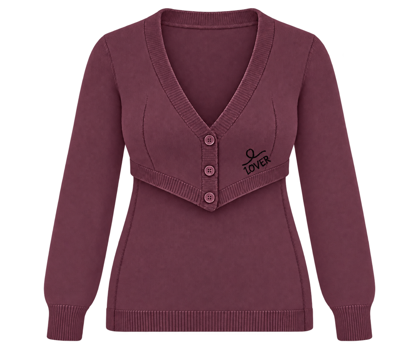1OVER Longback Cardigan Bra — Wine