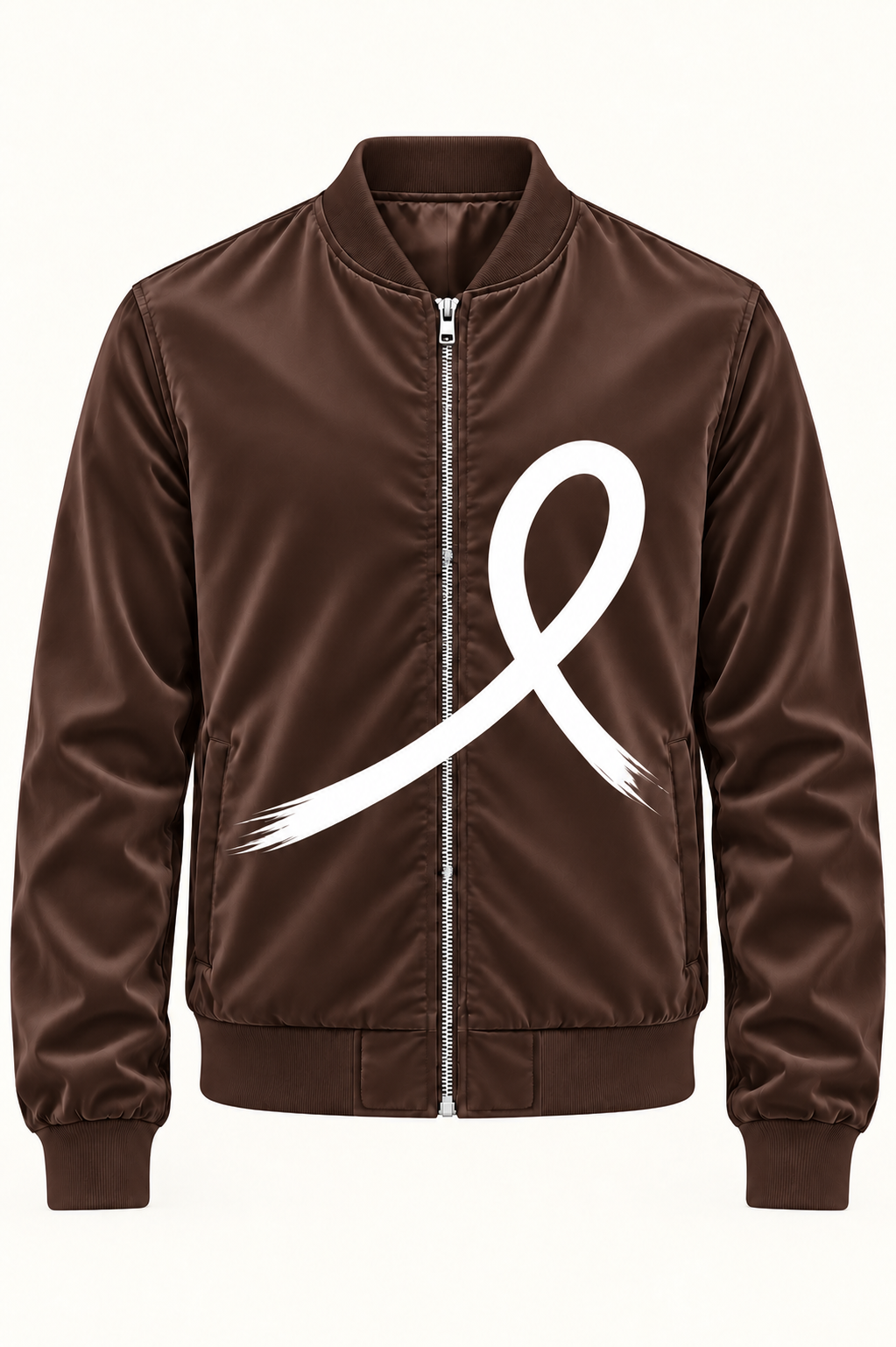 1OVER Ribbon Bomber Jacket — Chocolate