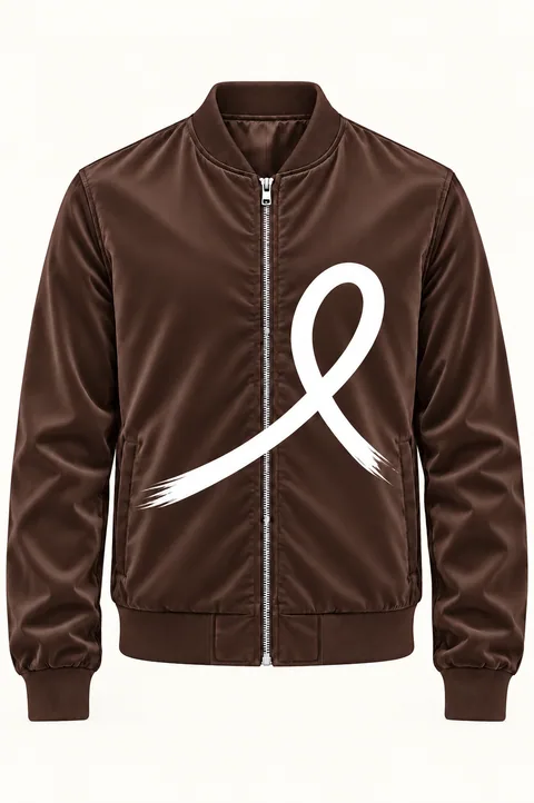 1OVER Ribbon Bomber Jacket — Chocolate
