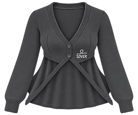 1OVER Longback Cape Knit Cardigan — Graphite