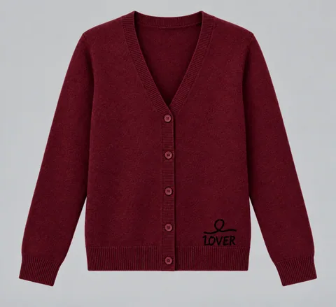 1OVER V-Neck Cardigan — Burgundy