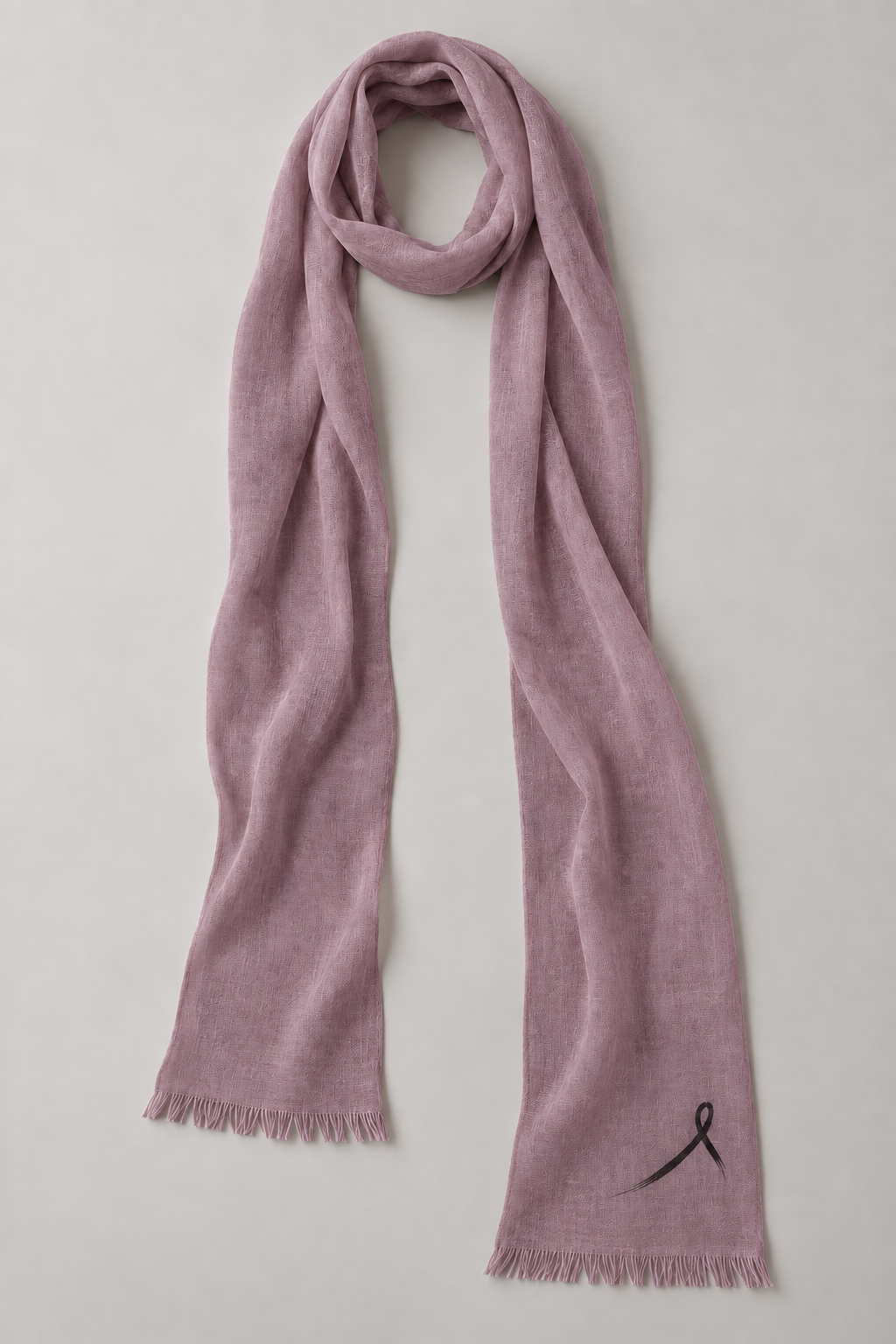 1OVER Ribbon Skinny Scarf — Mauve