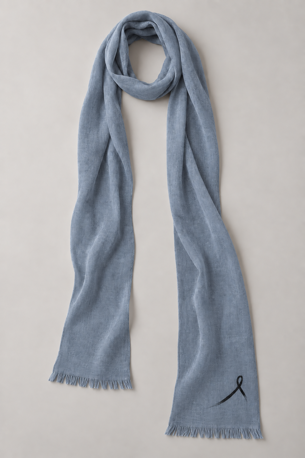 1OVER Ribbon Skinny Scarf — Slate Blue