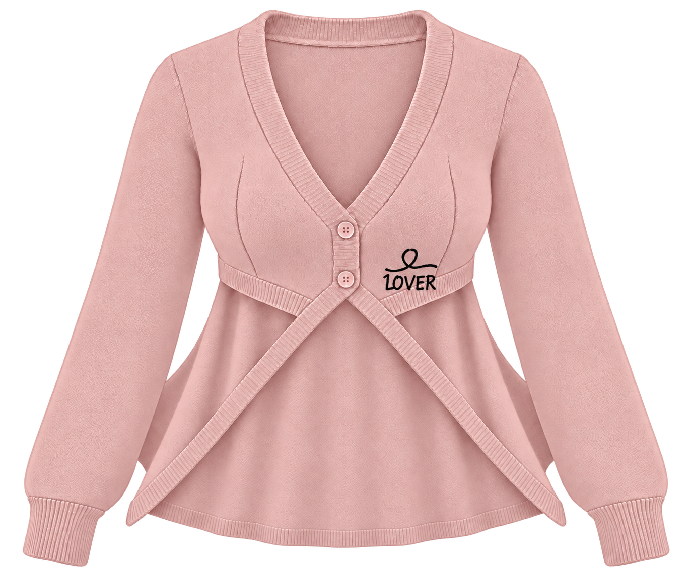 1OVER Longback Cape Knit Cardigan — Blush