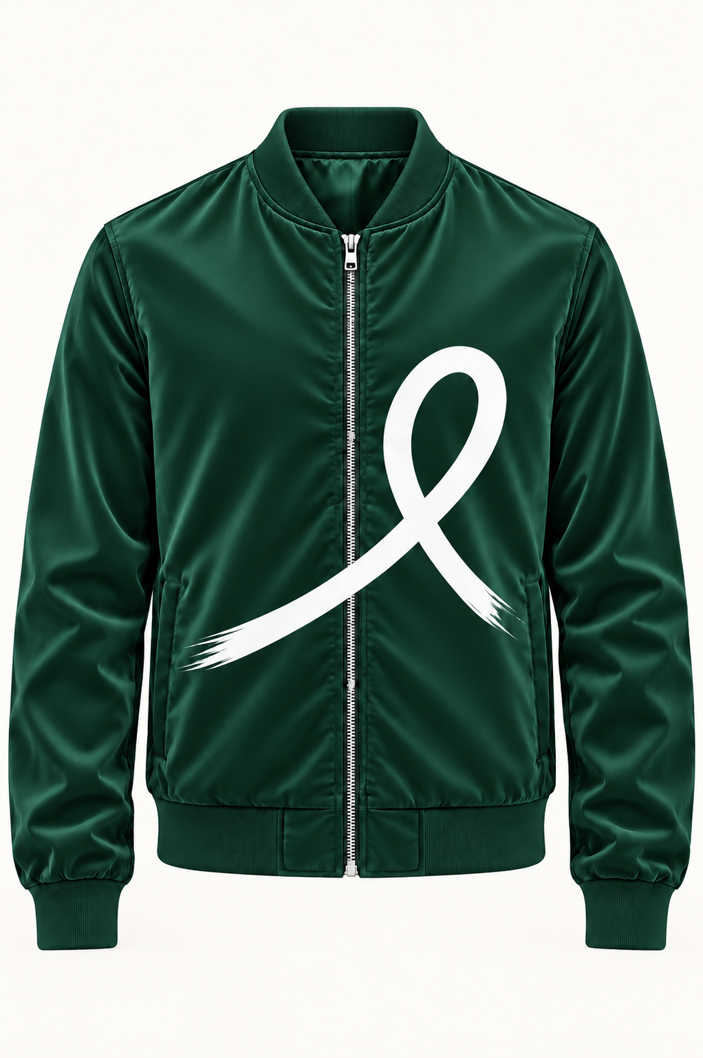 1OVER Ribbon Bomber Jacket — Bottle Green